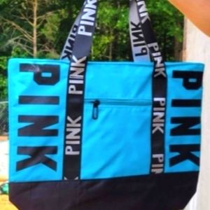 PINK baby blue duffel bag NWOT